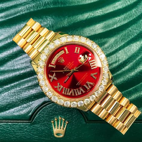 Rolex watch with red face